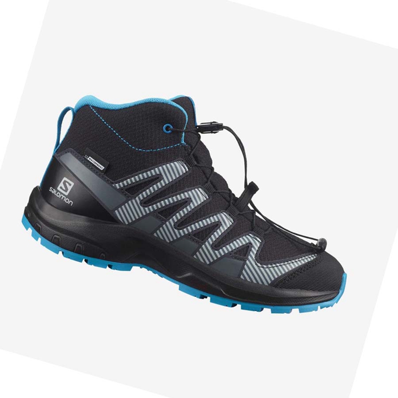 Sapatilhas Trail Running Salomon XA PRO V8 MID CLIMASALOMON™ WATERPROOF Criança Pretas | 12480-ROZA