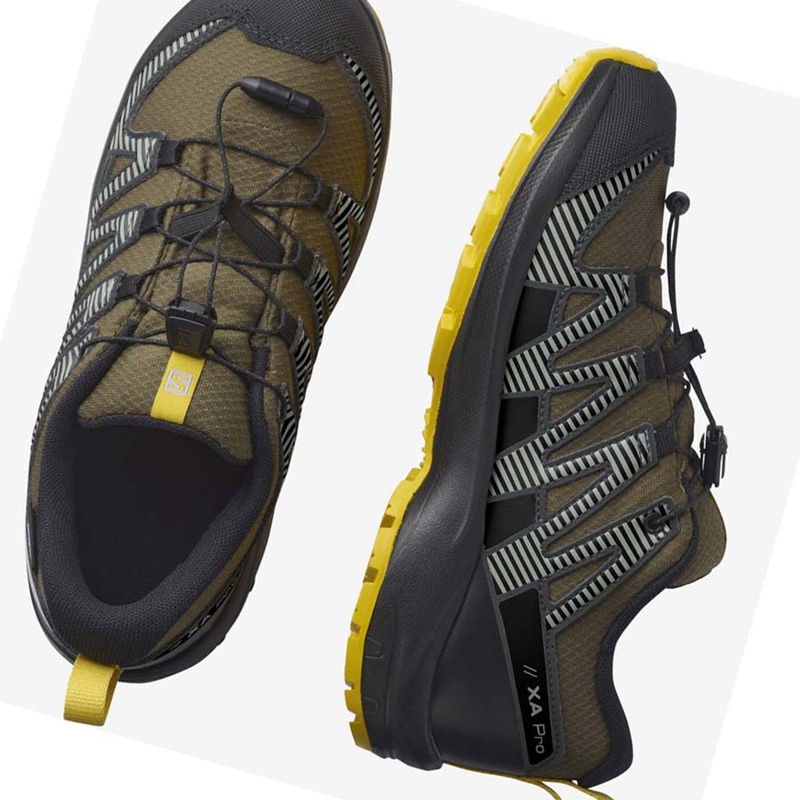 Sapatilhas Trail Running Salomon XA PRO V8 CLIMASALOMON™ WATERPROOF Criança Verde Oliva | 40569-HJFX