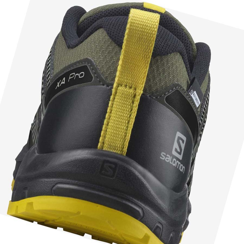 Sapatilhas Trail Running Salomon XA PRO V8 CLIMASALOMON™ WATERPROOF Criança Verde Oliva | 40569-HJFX