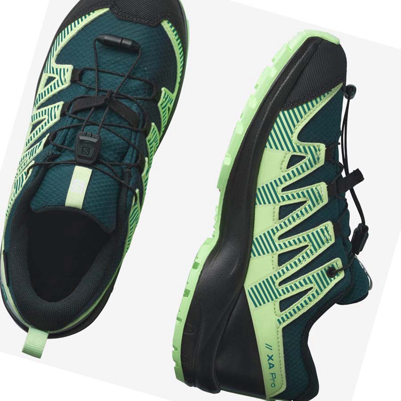 Sapatilhas Trail Running Salomon XA PRO V8 CLIMASALOMON™ WATERPROOF Criança Verdes | 54392-XNPB