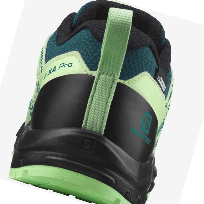 Sapatilhas Trail Running Salomon XA PRO V8 CLIMASALOMON™ WATERPROOF Criança Verdes | 54392-XNPB