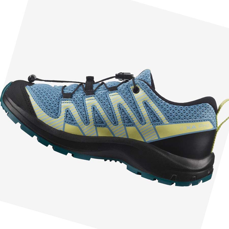 Sapatilhas Trail Running Salomon XA PRO V8 Criança Azuis | 84590-FIZR