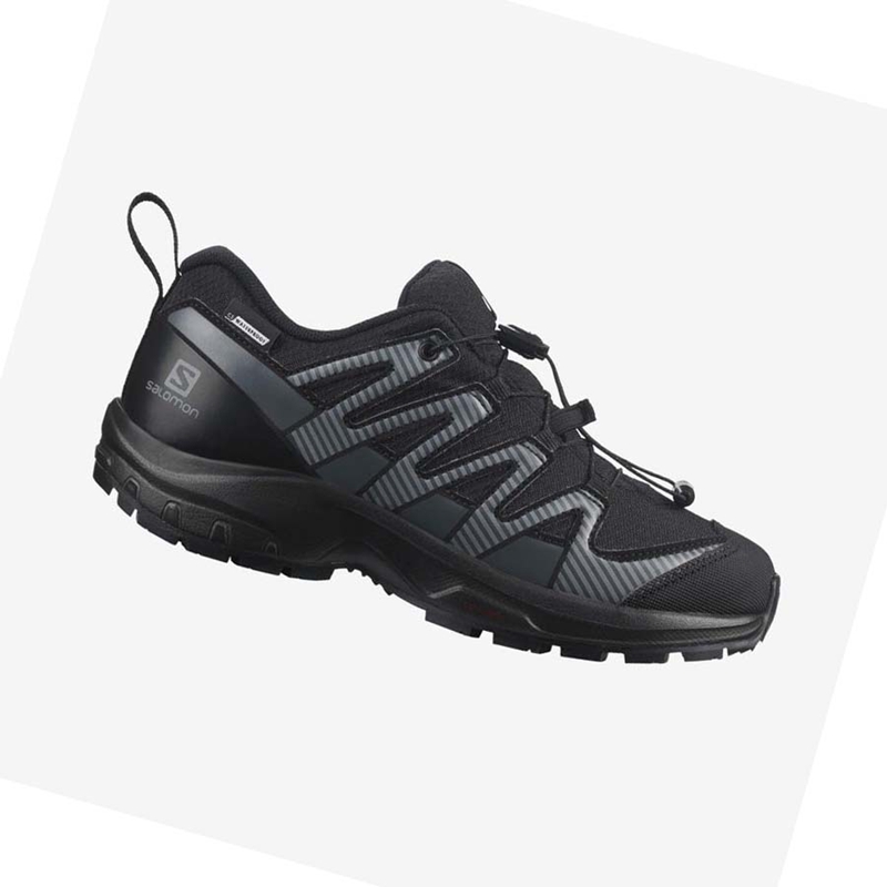 Sapatilhas Trail Running Salomon XA PRO V8 CLIMASALOMON™ WATERPROOF Criança Pretas | 95107-BRAT