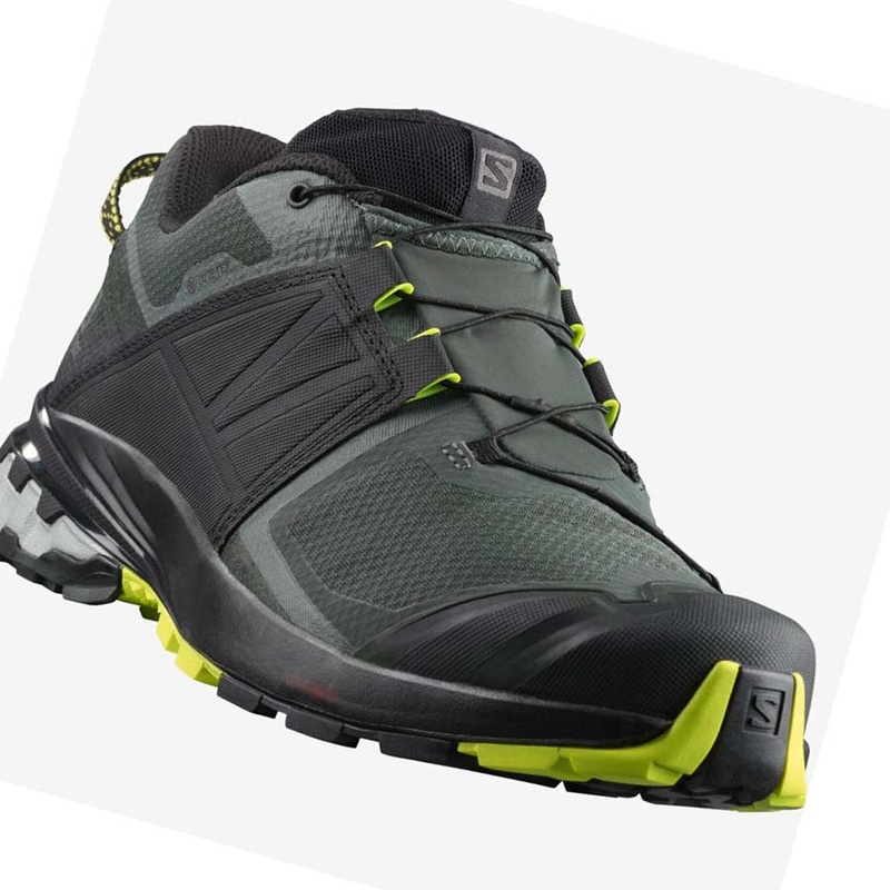 Sapatilhas Trail Running Salomon XA WILD GORE-TEX Masculino Pretas Verde Oliva | 48192-CUWB