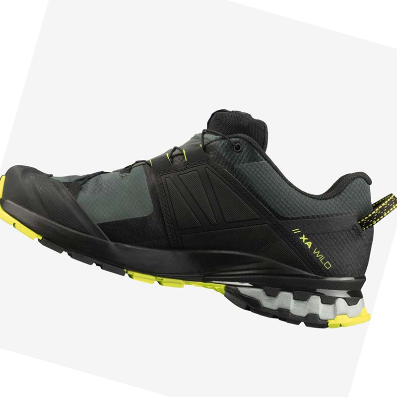 Sapatilhas Trail Running Salomon XA WILD GORE-TEX Masculino Pretas Verde Oliva | 48192-CUWB