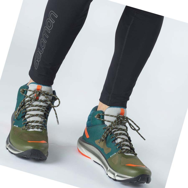 Tênis De Caminhada Salomon PREDICT HIKE MID GORE-TEX Masculino Verdes Escuro Verde Oliva | 40937-EDIF