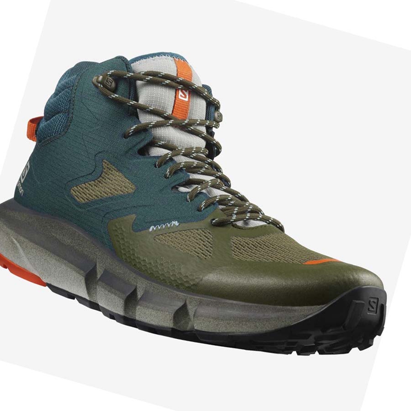 Tênis De Caminhada Salomon PREDICT HIKE MID GORE-TEX Masculino Verdes Escuro Verde Oliva | 40937-EDIF