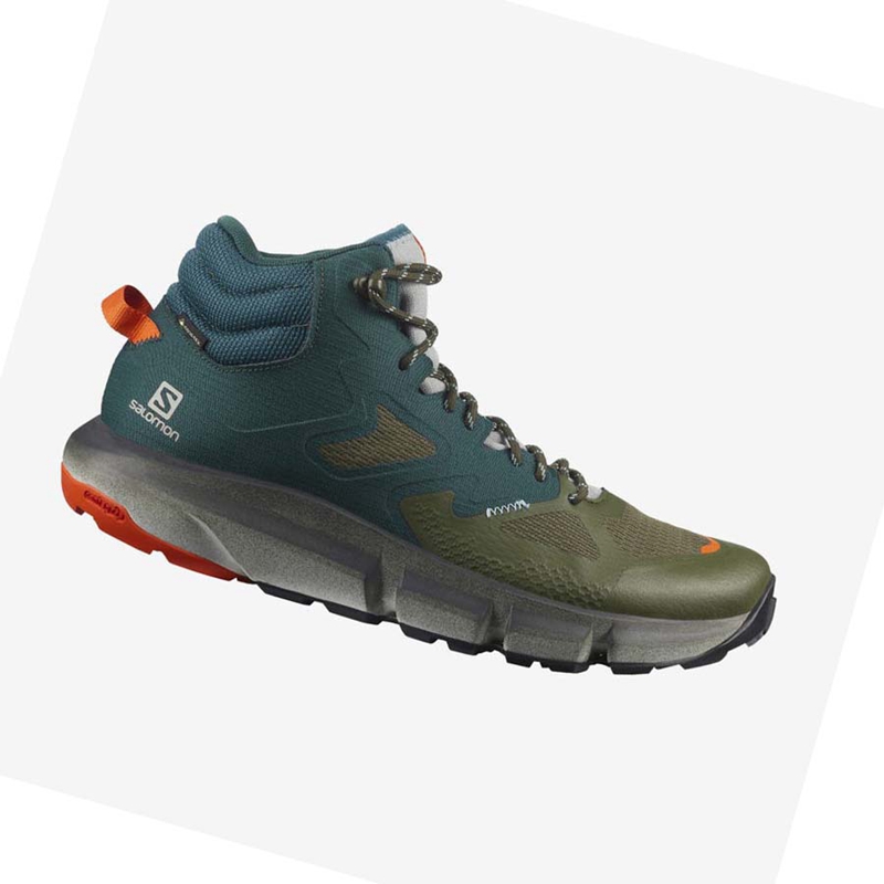 Tênis De Caminhada Salomon PREDICT HIKE MID GORE-TEX Masculino Verdes Escuro Verde Oliva | 40937-EDIF