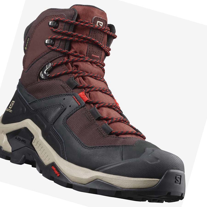 Tênis De Caminhada Salomon QUEST ELEMENT GORE-TEX Masculino Cinzentas Vermelhas | 74560-INGZ