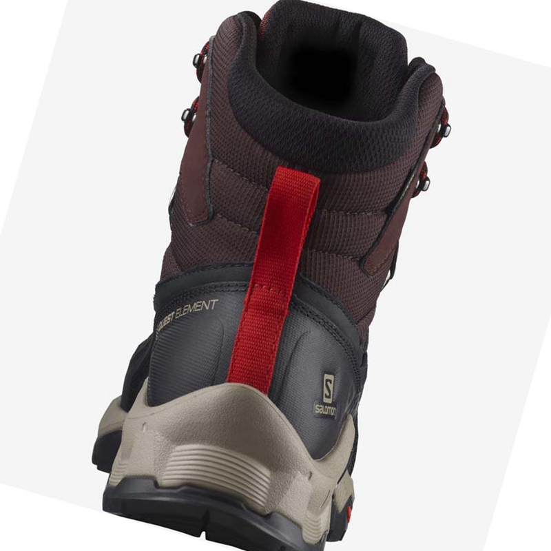 Tênis De Caminhada Salomon QUEST ELEMENT GORE-TEX Masculino Cinzentas Vermelhas | 74560-INGZ