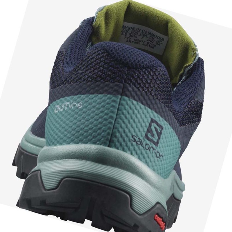 Tênis De Caminhada Salomon WoOUTLINE GORE-TEX Feminino Pretas Verdes | 29501-PIEA