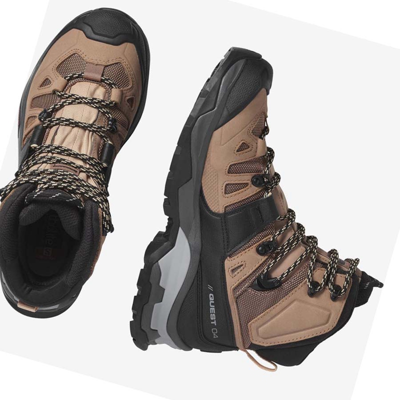 Tênis De Caminhada Salomon WoQUEST 4 GORE-TEX Feminino Marrom | 73964-YOWZ