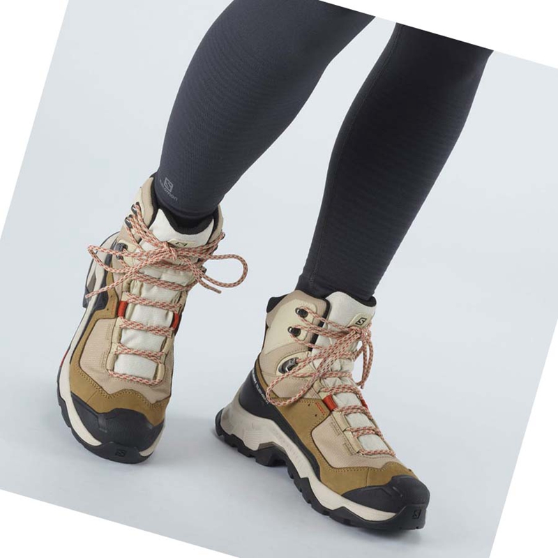 Tênis De Caminhada Salomon WoQUEST ELEMENT GORE-TEX Feminino Marrom | 78910-KRUX