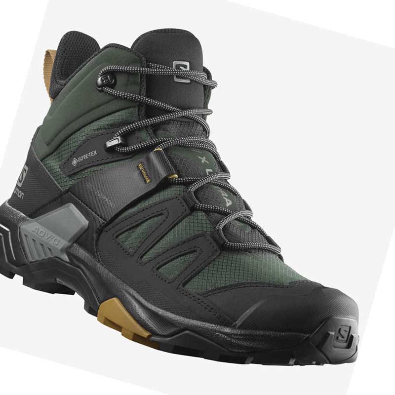 Tênis De Caminhada Salomon X ULTRA 4 MID GORE-TEX Masculino Verdes Pretas | 52736-IKET