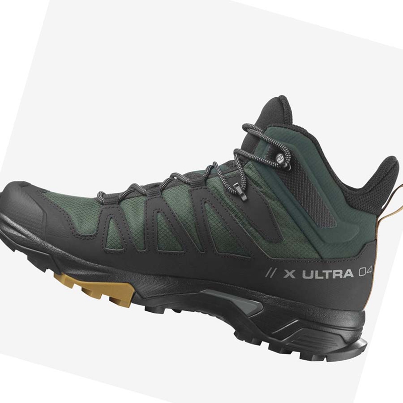 Tênis De Caminhada Salomon X ULTRA 4 MID GORE-TEX Masculino Verdes Pretas | 52736-IKET