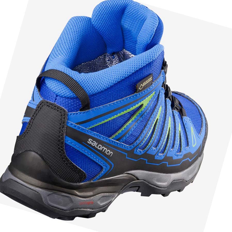 Tênis De Caminhada Salomon X-ULTRA MID GORE-TEX GTX Criança Azuis | 69823-HUAZ