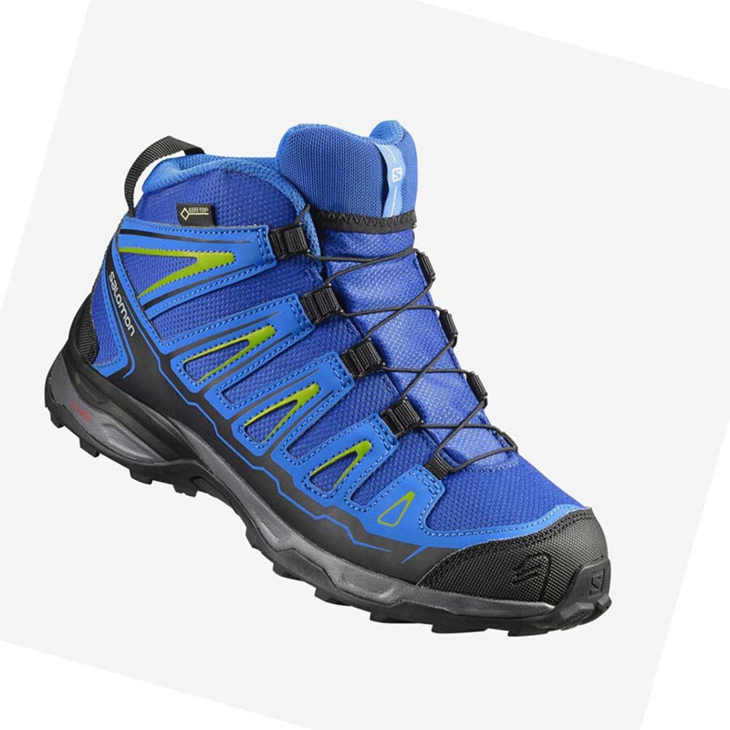 Tênis De Caminhada Salomon X-ULTRA MID GORE-TEX GTX Criança Azuis | 69823-HUAZ