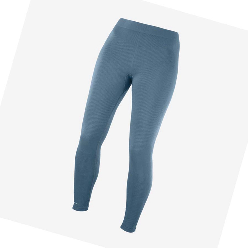 Calças Salomon ESSENTIAL SEAMLESS Feminino Azuis | 12968-ZJVH