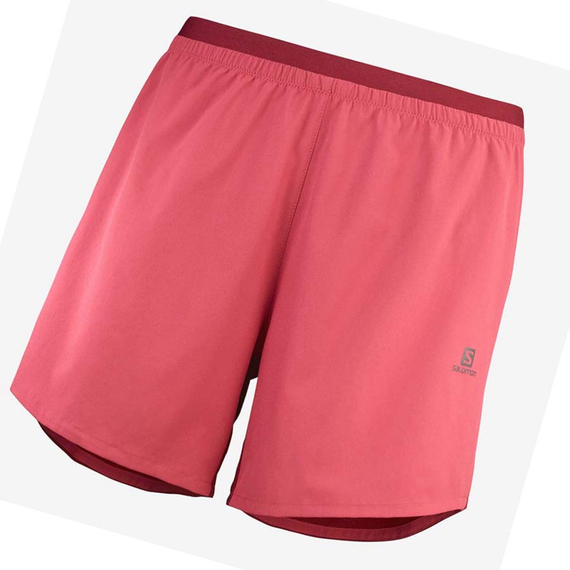 Calções Salomon CROSS 5'' Feminino Vermelhas | 09764-QDAE