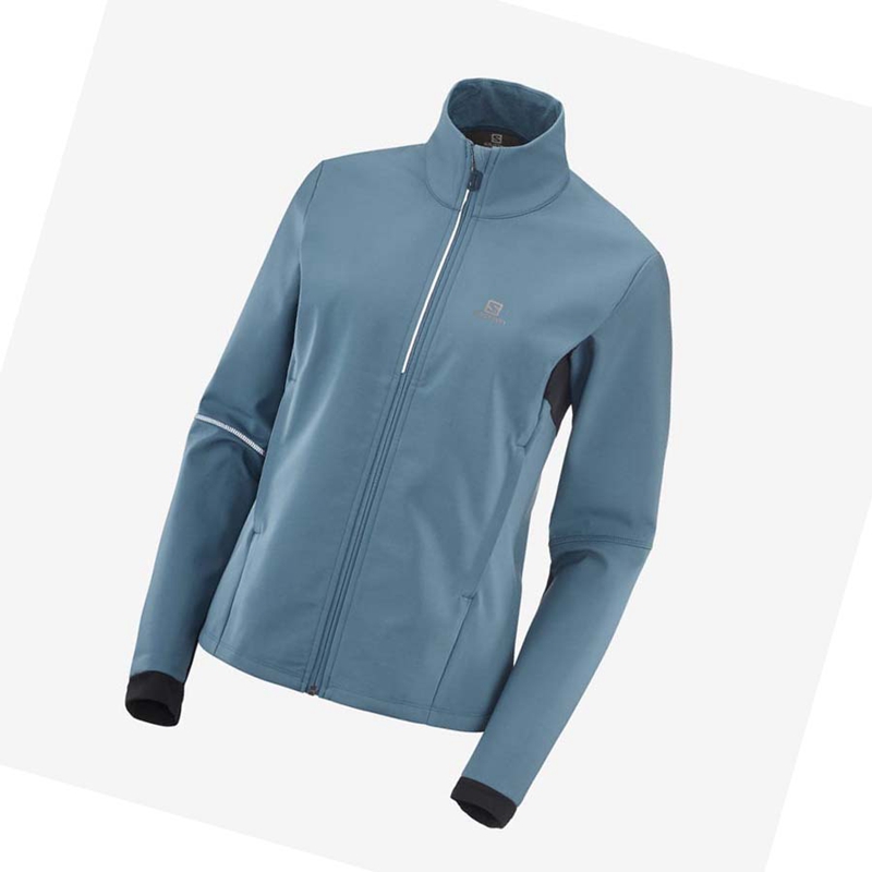 Casaco Salomon AGILE SOFTSHELL Feminino Azuis | 46821-CAPQ