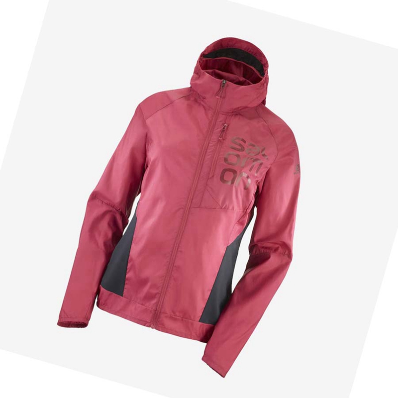 Casaco Salomon BONATTI CROSS WIND WINDBREAKERS Feminino Vermelhas | 71392-HJNS