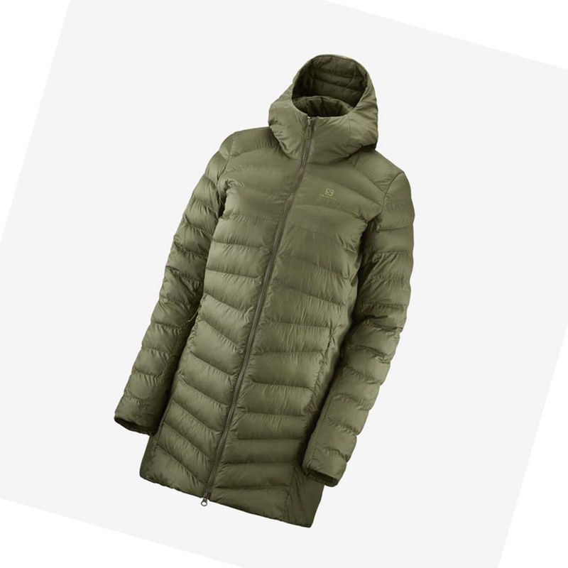 Casaco Salomon ESSENTIAL XWARM LONG INSULATED Feminino Verde Oliva | 39056-OTCV