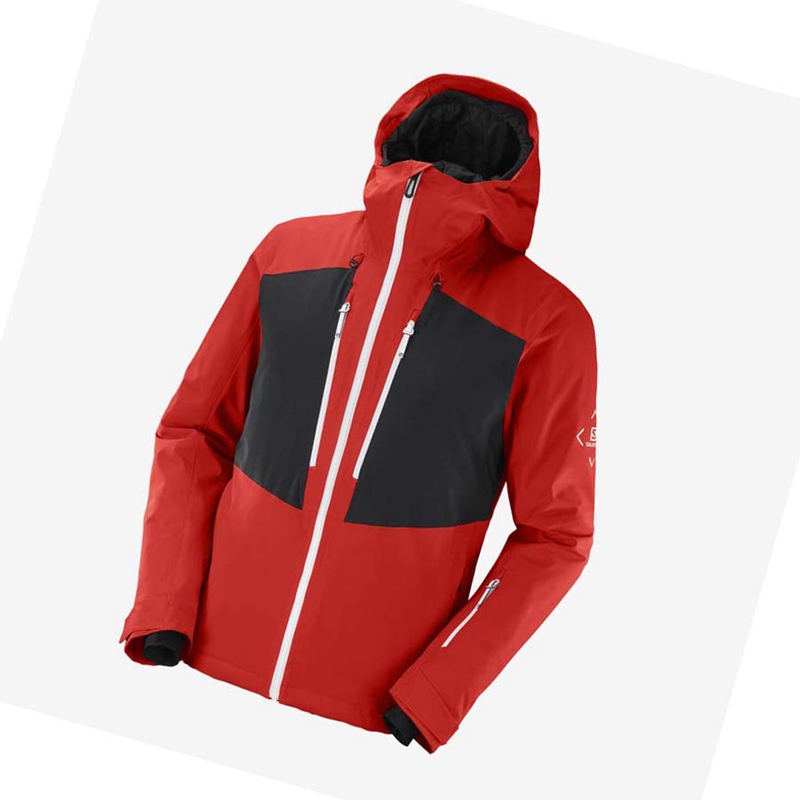 Jaquetas De Esqui Salomon HIGHLAND Ski Masculino Vermelhas | 27308-BWFG