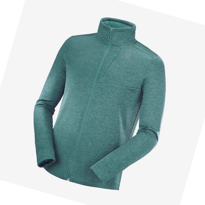 Moletom Com Capuz Salomon ESSENTIAL LIGHTWARM HEATHER Masculino Verdes | 53418-IYOZ