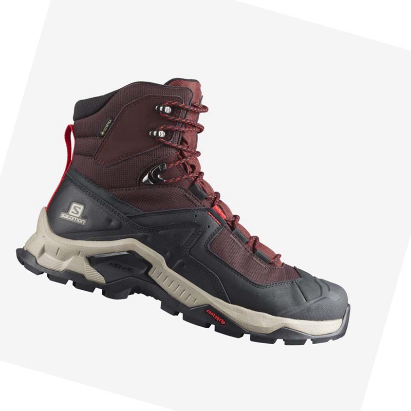 Tênis De Caminhada Salomon QUEST ELEMENT GORE-TEX Masculino Cinzentas Vermelhas | 74560-INGZ