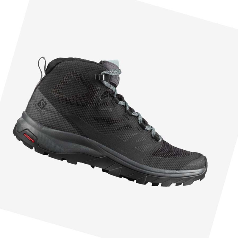 Tênis De Caminhada Salomon WoOUTLINE MID GORE-TEX Feminino Azul Marinho | 04532-OGDC