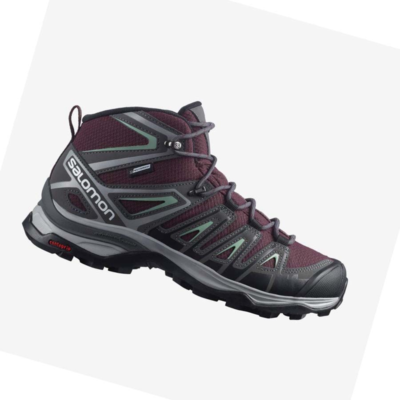 Tênis De Caminhada Salomon WoX ULTRA PIONEER MID CLIMASALOMON™ WATERPROOF Feminino Vermelhas | 10823-LXCB